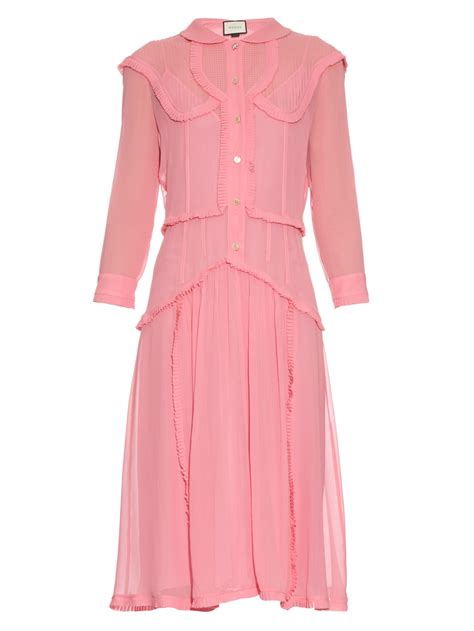 gucci pink silk dress